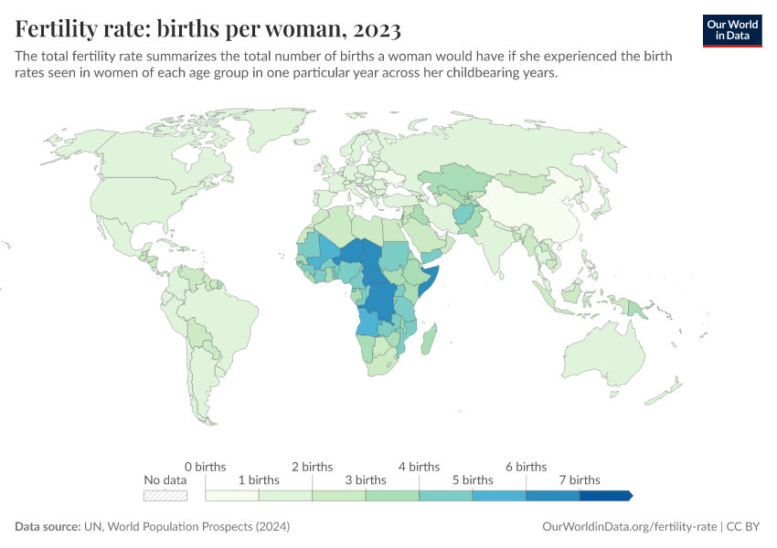 A thumbnail of the "Fertility rate: births per woman" chart
