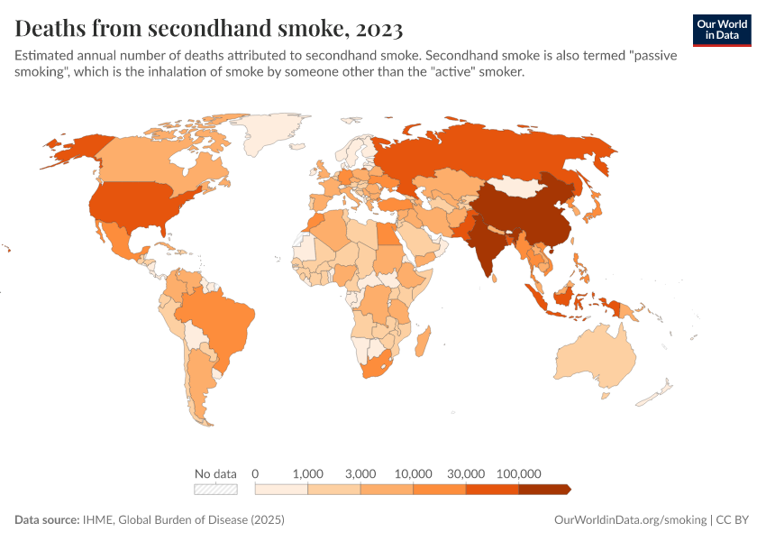 A thumbnail of the "Deaths from secondhand smoke" chart