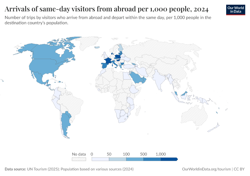 A thumbnail of the "Arrivals of same-day visitors from abroad per 1,000 people" chart